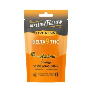 THC Live Resin Gummies 150MG | Mellow Fellow orange